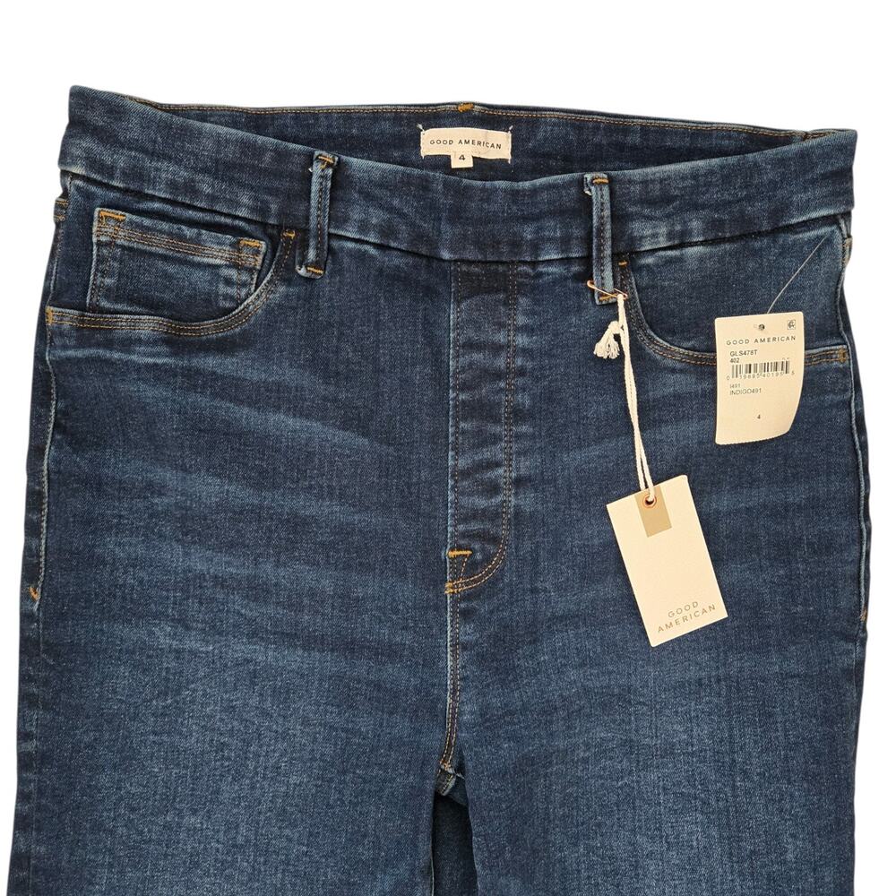 Good American‎ Good Legs Straight Jeans GLS270T Indigo Blue Size 4 High-Rise NWT - Picture 7 of 10